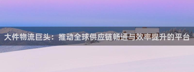 超凡国际昵称：大件物流巨头：推动全球